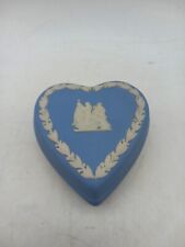 Blue Wedgewood Jasperware Trinket Box Heart Shaped Vintage for sale  Shipping to South Africa