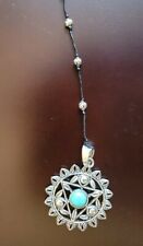 Pingente de colar de corda preta turquesa prata esterlina charmer festival BALI  comprar usado  Enviando para Brazil