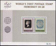 2037 Noruega 1990, NK 1091-92, BL 12 MNH primeiro selo 150 anos, MI BL 13, SC #977 comprar usado  Enviando para Brazil