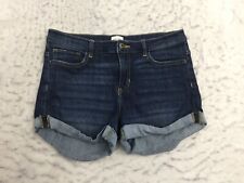 Shorts jeans feminino Sneak Peek M azul médio cintura média punhos enrolados botão zíper comprar usado  Enviando para Brazil