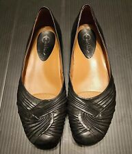 Earthies Vanya 8.5 Black Leather Ballet Flats Slip On Shoes  for sale  Shipping to South Africa