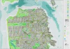 Mapa de la pared de la ciudad de San Francisco con rutas en bicicleta (The Future Mapping Company) versión 001 segunda mano  Embacar hacia Argentina