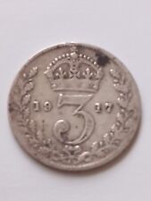 1917 silver threepence for sale  NEW MILTON