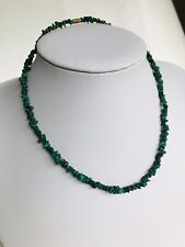 Collar de piedra astilla de jade semiprecioso de colección 16"" color impresionante segunda mano  Embacar hacia Argentina