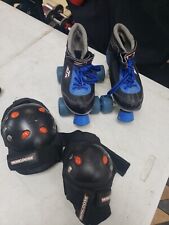 Skate infantil ZTX SR Series tamanho 1 preto/azul com joelheira e pulseira comprar usado  Enviando para Brazil