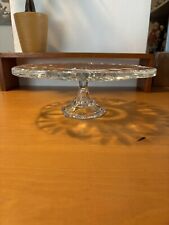 Etched Floral Design Footed Glass Cake or Cupcake Stand 13” Dia. for sale  Shipping to South Africa