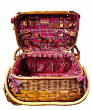 Large Picnic Time Basket Outdoor Highlander Wicker Picnic Basket 22”x 17”x 12”, used for sale  Shipping to South Africa