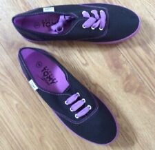 Tomy Talkies Ladies Canvas Pumps New Black/Purple Size 3 Uk for sale  Shipping to South Africa