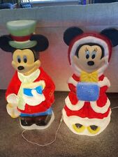 Disney Santa's Best Mickey and Minnie Mouse Christmas Blow Molds 33 1/2" Vintage, used for sale  Shipping to Canada