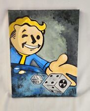 Fallout New Vegas Vault Boy Rolling Die piscando pintura a óleo videogame caverna do homem, usado comprar usado  Enviando para Brazil