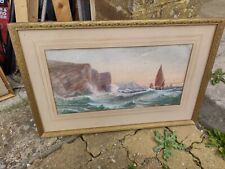 JOHN F SUPPLE 1888 - SEASCAPE ROUGH SEAS ORIGINAL WATERCOLOUR PAINTING SIGNED  for sale  Shipping to South Africa