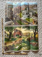 2- World Book Encyclopedia Poster 2 Sided: 1965 CITY & 1963 FARM w/ John Deere for sale  Shipping to South Africa