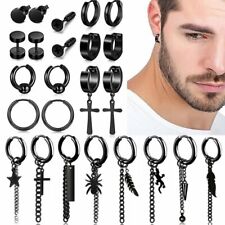 1pc Cross Punk Aretes Oreja de acero inoxidable Stud Men Gótico Party Jewelry Gift segunda mano  Embacar hacia Argentina