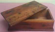 Caixa de madeira maciça vintage com tampa removível 11 x 6 x 3, usado comprar usado  Enviando para Brazil