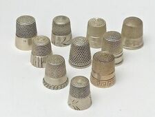 LOT OF 10 ANTIQUE VICTORIAN AMERICAN & ENGLISH STERLING SILVER THIMBLES for sale  San Jose