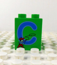 Lego Duplo Printed Learning Brick 2x2 Letter C (Cowboy) green/blue for sale  Shipping to South Africa