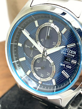 Relógio Citizen masculino CA0430-54M Eco Drive cronógrafo mostrador azul data aço 40mm comprar usado  Enviando para Brazil