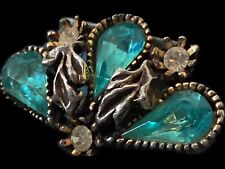 Turquoise rhinestone silver for sale  Plainfield