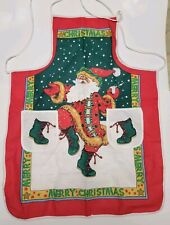 Santa apron red for sale  Shipping to Ireland