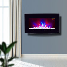 TruFlame Curved Glass Wall Mounted Electric Fire - Black, 7 LED Colors for sale  STOKE-ON-TRENT