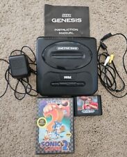 Consola Sega Genesis Modelo 2 con cables, manual, Sonic 2 y juego de fútbol PROBADO segunda mano  Embacar hacia Argentina