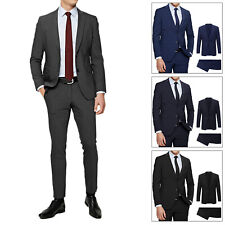 Abito Uomo Blu Nero Elegante Slim Fit Vestito cerimonia Sartoriale Casual VEQUE na sprzedaż  Wysyłka do Poland