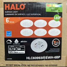 Pacote com 6 luzes de superfície HALO brancas para montagem no teto LED quente 6" 925 lúmens 3000K comprar usado  Enviando para Brazil
