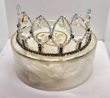 VINTAGE 1970S TIARA CROWN JENNY LYNNE AURORA BOREALIS PEARL BRIDE WEDDING BOXED  for sale  Shipping to South Africa