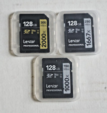LEXAR 128GB SD 2000X, 1667X, 1000X LOTE DE 3 TARJETAS DE MEMORIA segunda mano  Embacar hacia Argentina