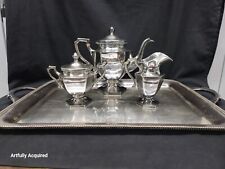 Used, ART DECO GERMAN SILVER TEA SET  Sugar, Creamer, Tray Hand Made Beaded 1930S for sale  Shipping to South Africa