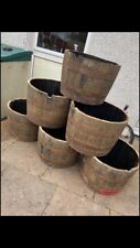 Half Whiskey Barrel Oak Planter Wooden Flower Garden Pot Basket Tubs Container. for sale  WILLENHALL