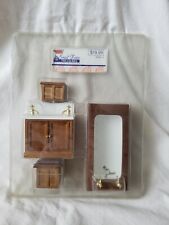 Hobby Lobby Small Town Treasures Doll House Bathroom Tub Sink Cabinets, used for sale  Shipping to South Africa