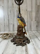Antique Art Deco Cast Iron Parrot Table Lamp for sale  Shipping to South Africa