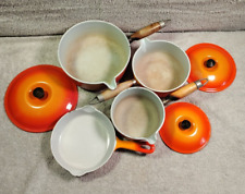 LE CREUSET 3 Saucepan 1 Skillet VOLCANIC Orange 14, 16 And 20 Saucepans for sale  Shipping to South Africa