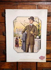 Terno de exibição de roupas masculinas vintage estampa de placa publicitária chapéu alfaiate bengala  comprar usado  Enviando para Brazil