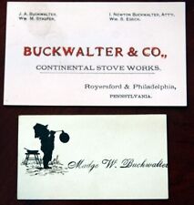 Usado, Cartão de visita Buckwalter Co Continental Stove Works Royersford & Philadelphia PA comprar usado  Enviando para Brazil