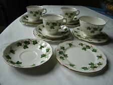 Colclough bone china Ivy Leaf 3cups, 4saucers, 2round and 3 square plates+ sugar for sale  BLACKPOOL