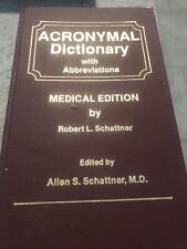 Dicionário Acronônimo Edição Médica Por Robert L. Schattner 1988 Odontológico e Métrico comprar usado  Enviando para Brazil