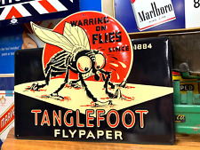 "TANGLEFOOT FLYPAPER" EMBOSSED METAL ADVERTISING SIGN, (17.5"x 14") AWESOME SIGN for sale  Shipping to South Africa