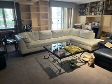 leather sofa white for sale  Newton Center