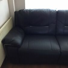 large 2 black leather sofa for sale  CLACTON-ON-SEA