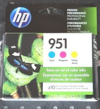 NUEVO - Cartuchos de tinta tricolores genuinos HP 951 amarillo cian magenta - 04/2021, usado segunda mano  Embacar hacia Argentina