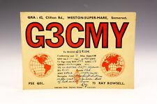 Postal original de radioaficionados - G3CMY Weston-Super-Mare Somerset 1947 segunda mano  Embacar hacia Argentina