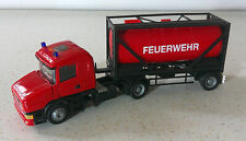 Nr. 1726 Herpa Feuerwehr Scania 124L Container Sattelzug Einsatzwagen 1:87 comprar usado  Enviando para Brazil