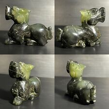 Maravillosa figura de dragón tallado piedra de jade natural de colección del sur de Asia segunda mano  Embacar hacia Argentina