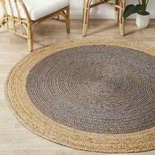 Used, Rug 100% Natural Jute Braided Round Area Rug Farmhouse Rustic Look Floor Carpet for sale  Shipping to South Africa