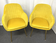 Pair yellow velvet for sale  LETCHWORTH GARDEN CITY