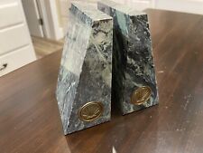 Conjunto de suportes de livros triangular cinza verde mármore pedra geométrica laje sólida concha do mar, usado comprar usado  Enviando para Brazil