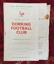 Football programme dorking for sale  LOUTH