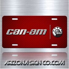 CAN AM Inspired Art on Simulated red Carbon Fiber Aluminum License Plate Tag, usado comprar usado  Enviando para Brazil